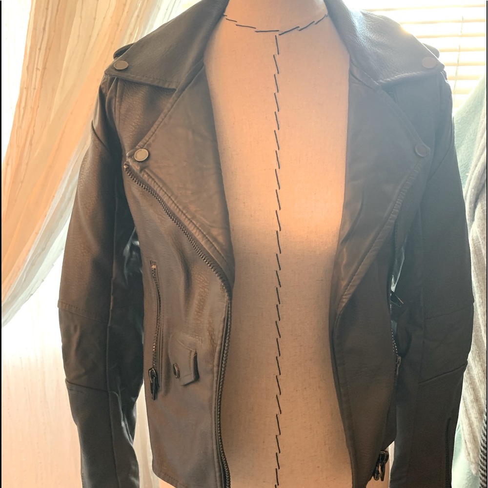 Dark gray leather jacket